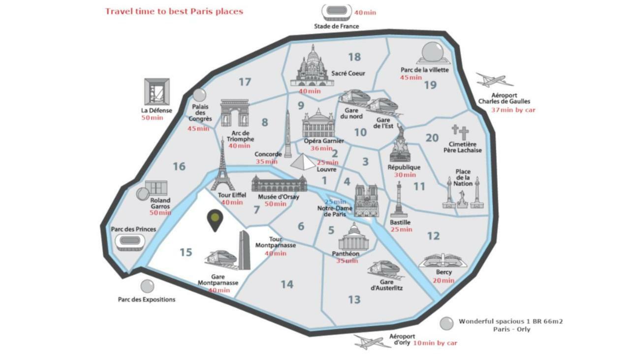 Grand F4 De 70M2 Pour 6 Personnes - Paris 12Eme Gare De Lyon, Orly Airport Apartment Тие Екстериор снимка